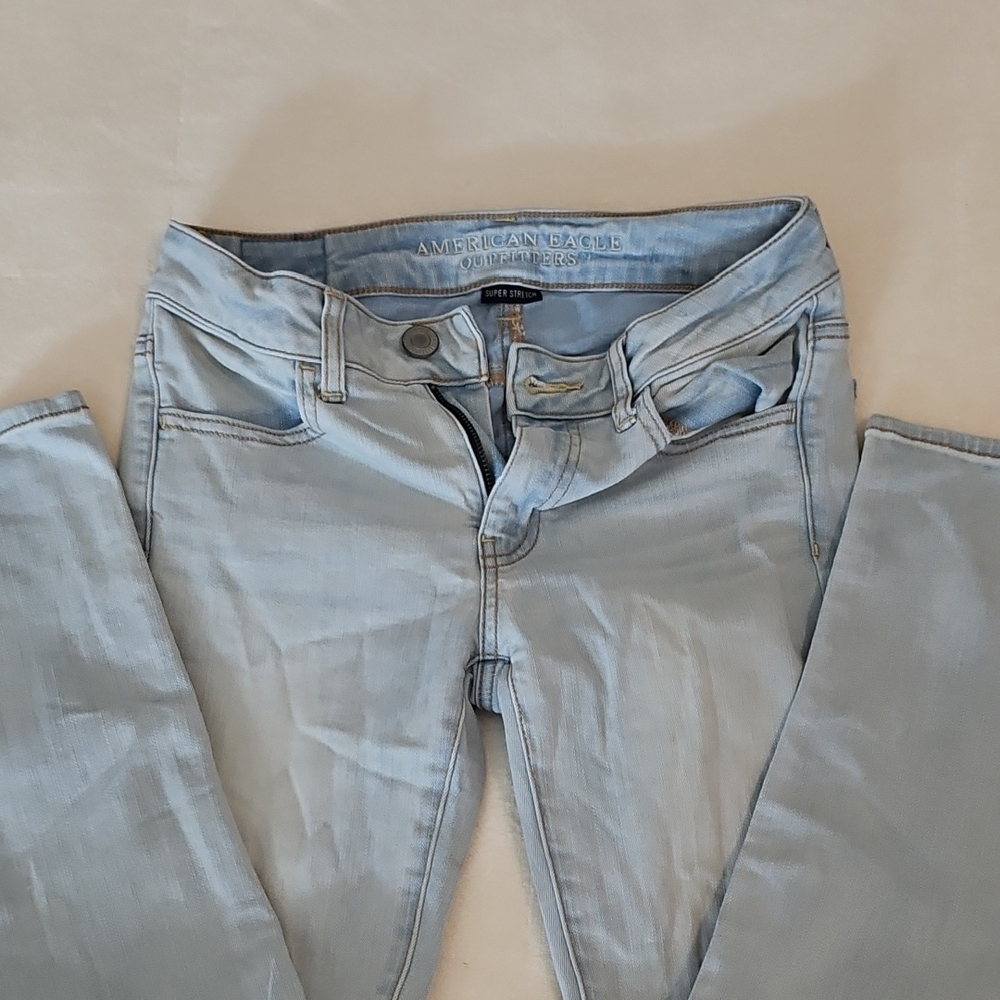 American Eagle Outfitters Women's Sky Blue Skinny Jeans